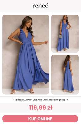 Rozkloszowana Sukienka Maxi na Ramiączkach