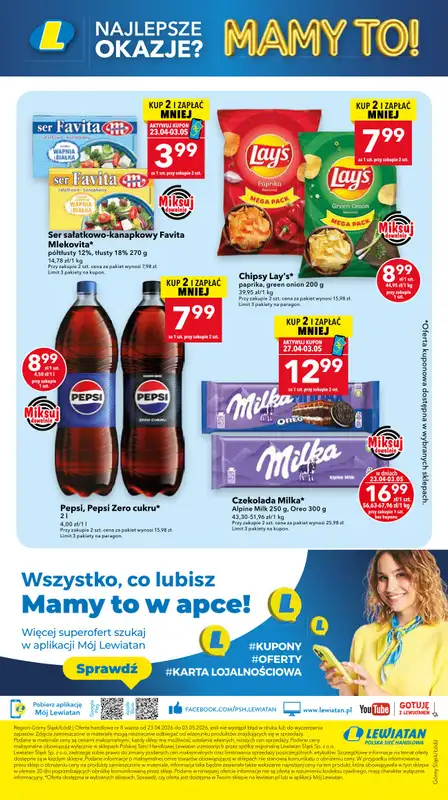 LEWIATAN - gazetka promocyjna Mamy TO w Lewiatanie – Górny Śląsk i Łódź od czwartku 23.04 do niedzieli 03.05 - strona 16