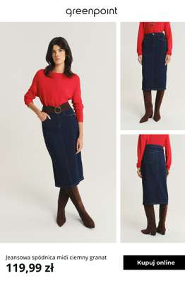 Jeansowa spódnica midi ciemny granat