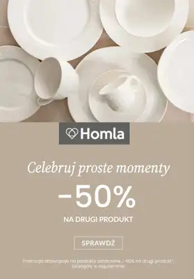 Homla - gazetka promocyjna -50% na drugi produkt od środy 22.04 