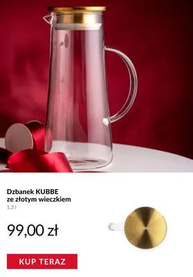 Dzbanek KUBBE ze złotym wieczkiem
