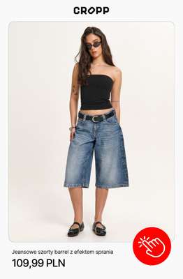 Jeansowe szorty barrel z efektem sprania