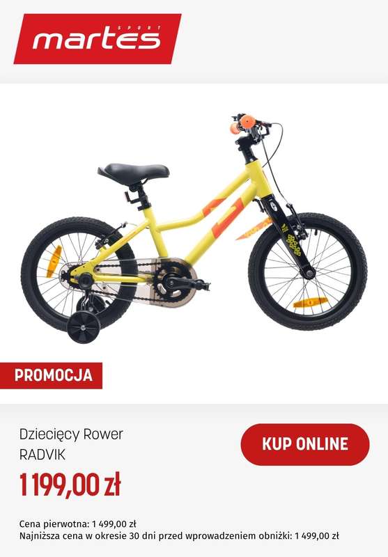 Martes Sport - gazetka promocyjna Rowery dziecięce w supercenach od środy 22.04  - strona 10