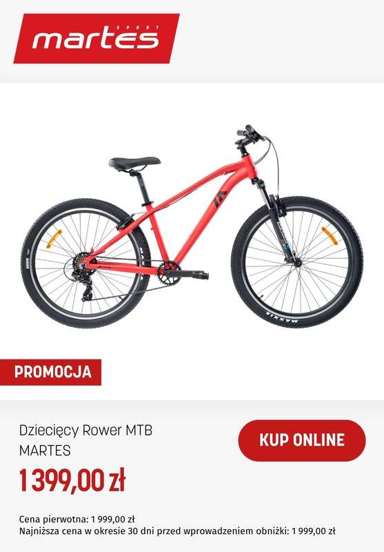 Martes Sport - gazetka promocyjna Rowery dziecięce w supercenach od środy 22.04  - strona 4