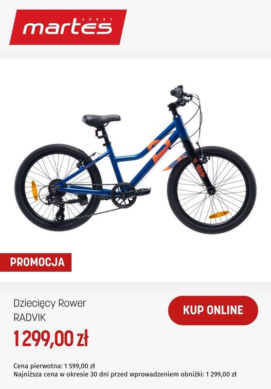 Martes Sport - gazetka promocyjna Rowery dziecięce w supercenach od środy 22.04  - strona 7