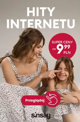 Sinsay - gazetka promocyjna HITY INTERNETU - od 9,99 PLN od środy 22.04 do środy 29.04