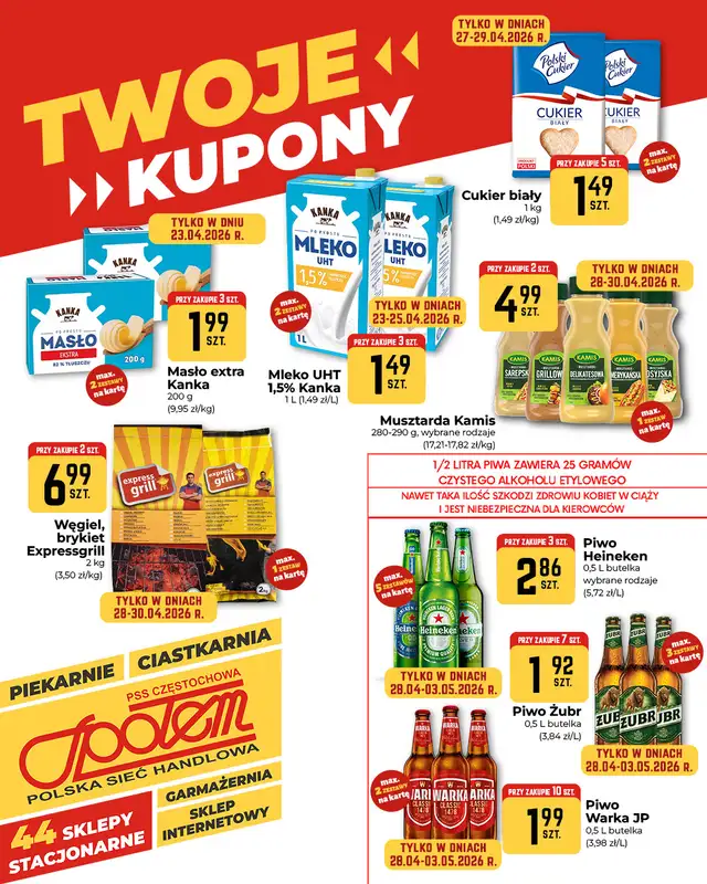 Społem Częstochowa - gazetka promocyjna Plakaty promocyjne od czwartku 23.04 do środy 29.04 - strona 2