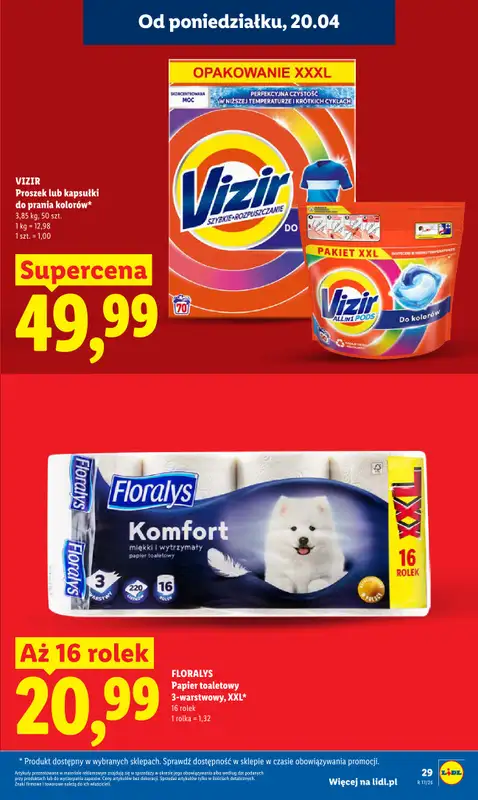Lidl - gazetka promocyjna Oferta od czwartku od czwartku 23.04 do niedzieli 26.04 - strona 29