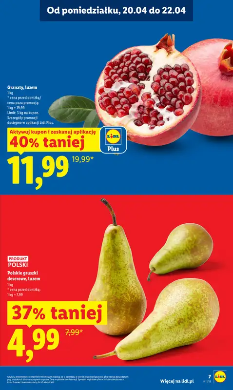 Lidl - gazetka promocyjna Oferta od czwartku od czwartku 23.04 do niedzieli 26.04 - strona 7