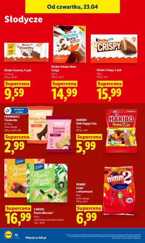 Lidl - gazetka promocyjna Oferta od czwartku od czwartku 23.04 do niedzieli 26.04 - strona 76