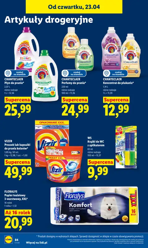 Lidl - gazetka promocyjna Oferta od czwartku od czwartku 23.04 do niedzieli 26.04 - strona 84