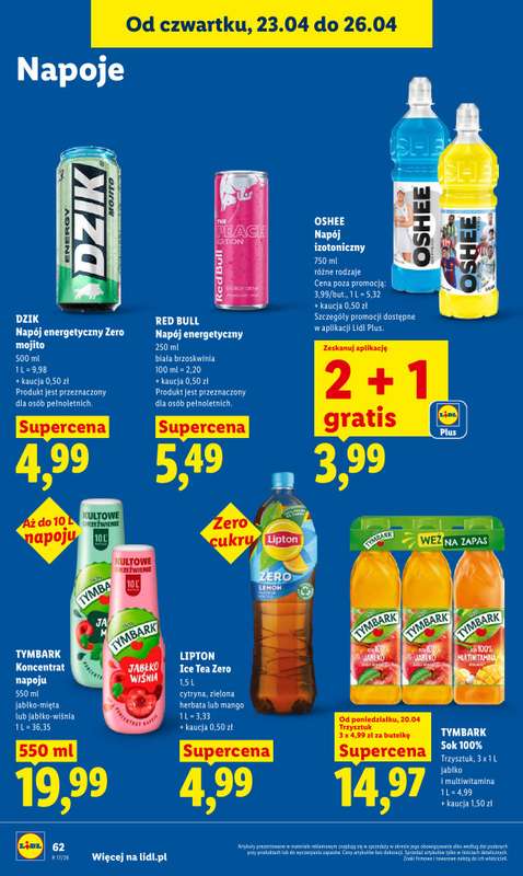 Lidl - gazetka promocyjna Oferta od czwartku od czwartku 23.04 do niedzieli 26.04 - strona 62
