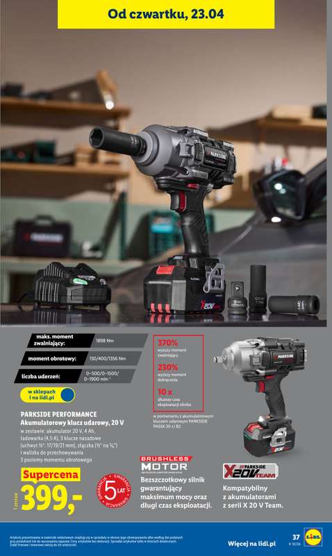 Lidl - gazetka promocyjna Oferta od czwartku od czwartku 23.04 do niedzieli 26.04 - strona 37