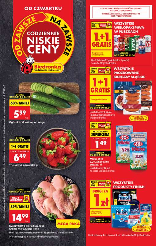 Biedronka - gazetka promocyjna Od czwartku od czwartku 23.04 do środy 29.04