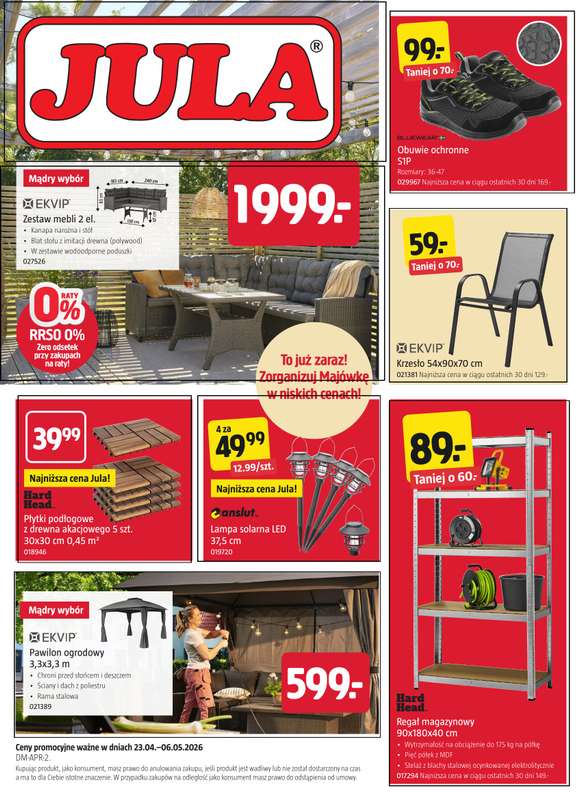 Jula - gazetka promocyjna Gazetka od czwartku 23.04 do środy 06.05