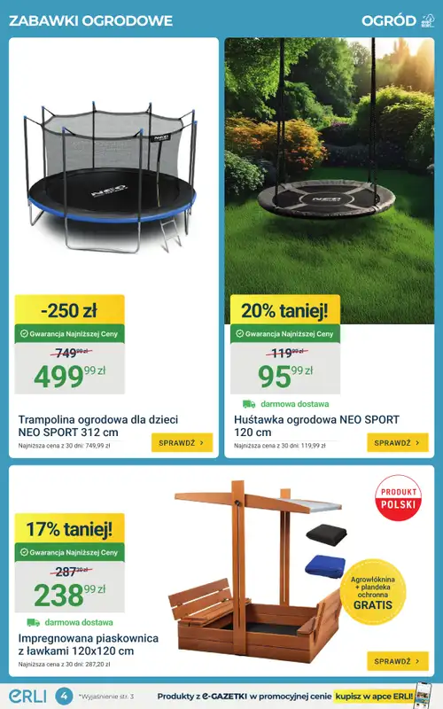 ERLI - gazetka promocyjna Zabawa i ruch – taniej na ERLI! od piątku 24.04 do niedzieli 26.04 - strona 4
