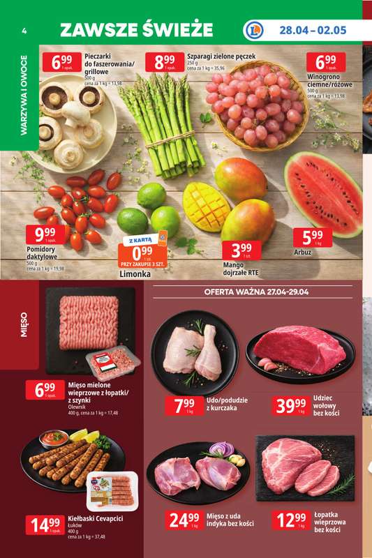 Leclerc - gazetka promocyjna Oferta E.Leclerc I Tanio to tu! od poniedziałku 27.04 do poniedziałku 04.05 - strona 4