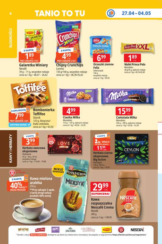 Leclerc - gazetka promocyjna Oferta E.Leclerc I Tanio to tu! od poniedziałku 27.04 do poniedziałku 04.05 - strona 6