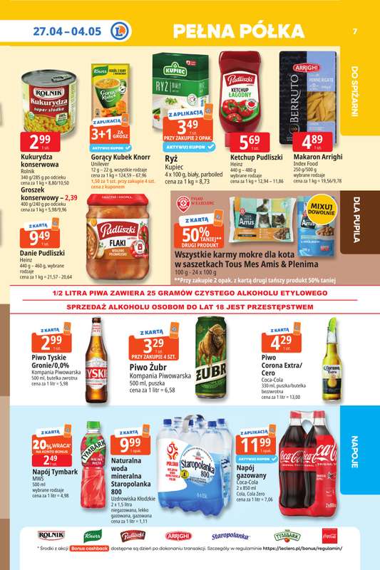Leclerc - gazetka promocyjna Oferta E.Leclerc I Tanio to tu! od poniedziałku 27.04 do poniedziałku 04.05 - strona 7