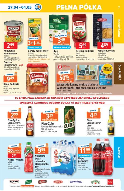 Leclerc - gazetka promocyjna Oferta E.Leclerc I Tanio to tu! od poniedziałku 27.04 do poniedziałku 04.05 - strona 7