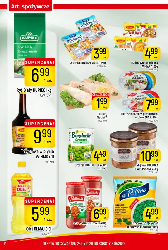 Delikatesy Piotruś Pan - gazetka promocyjna Gazetka od czwartku 23.04 do soboty 02.05 - strona 14