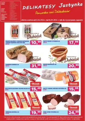 Delikatesy Justynka - gazetka promocyjna Oferta delikatesów od czwartku 23.04 do środy 06.05 - strona 2