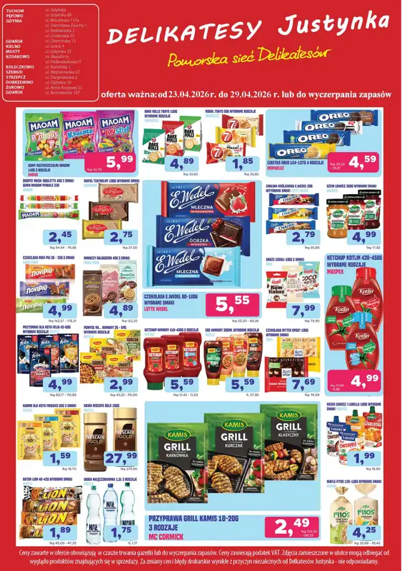 Delikatesy Justynka - gazetka promocyjna Gazetka od czwartku 23.04 do środy 29.04 - strona 3