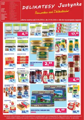 Delikatesy Justynka - gazetka promocyjna Gazetka od czwartku 23.04 do środy 29.04 - strona 2