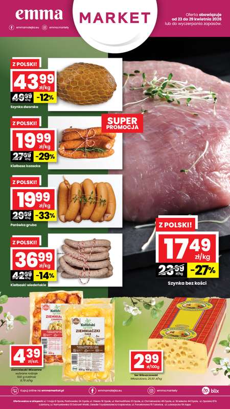 emma MARKET - gazetka promocyjna Plakaty promocyjne Emma Market od czwartku 23.04 do środy 29.04