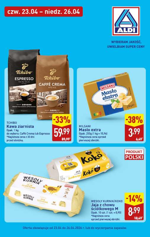 Aldi - gazetka promocyjna Wybieram Aldi na tani weekend! od czwartku 23.04 do niedzieli 26.04 - strona 4