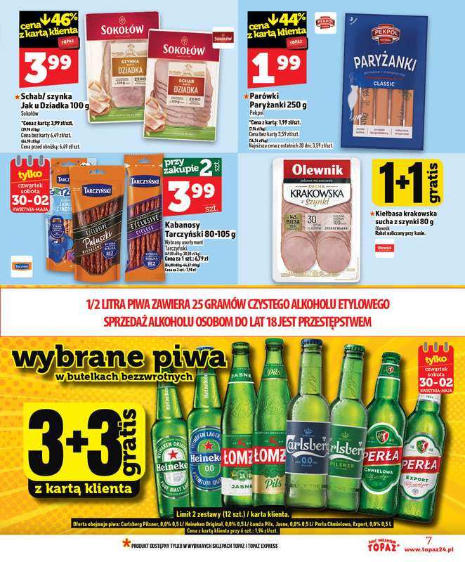 TOPAZ - gazetka promocyjna Nowa gazetka od czwartku, 30.04. od czwartku 30.04 do środy 06.05 - strona 7