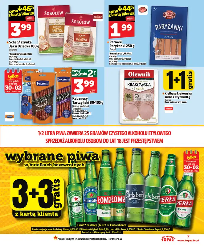 TOPAZ - gazetka promocyjna Nowa gazetka od czwartku, 30.04. od czwartku 30.04 do środy 06.05 - strona 7