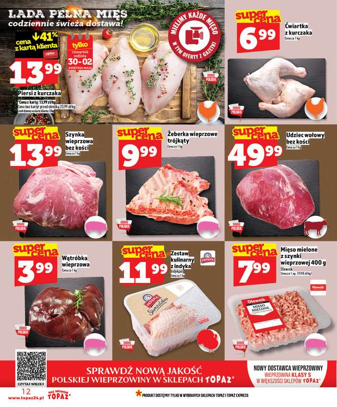 TOPAZ - gazetka promocyjna Nowa gazetka od czwartku, 30.04. od czwartku 30.04 do środy 06.05 - strona 12