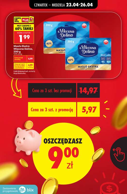 Biedronka - gazetka promocyjna Sprawdź ile oszczędzisz - przeliczamy ceny! od czwartku 23.04 do niedzieli 26.04