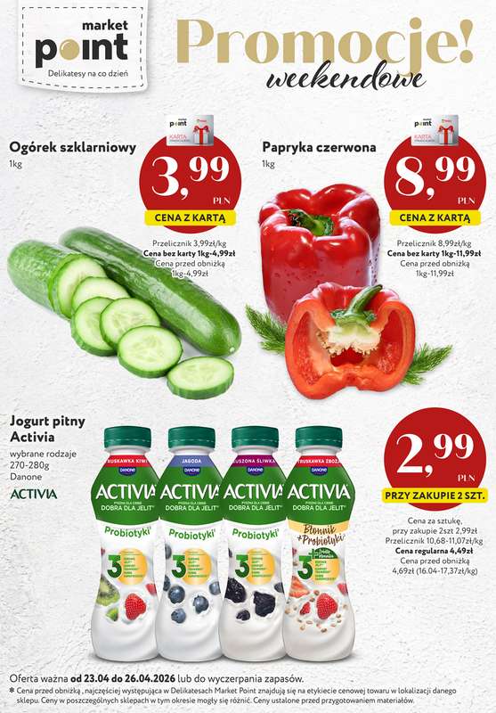 Market Point - gazetka promocyjna Promocje weekendowe od czwartku 23.04 do niedzieli 26.04