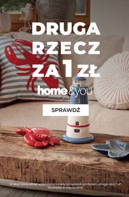 home&you - gazetka promocyjna Druga rzecz 1 zł od czwartku 23.04 do wtorku 28.04