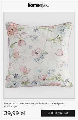 Poszewka z nadrukiem Belleoni 45x45 cm z motywem kwiatowym