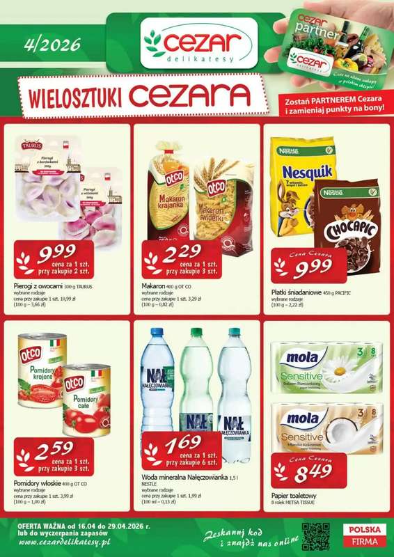 CEZAR Delikatesy - gazetka promocyjna Gazetka od czwartku 23.04 do środy 29.04