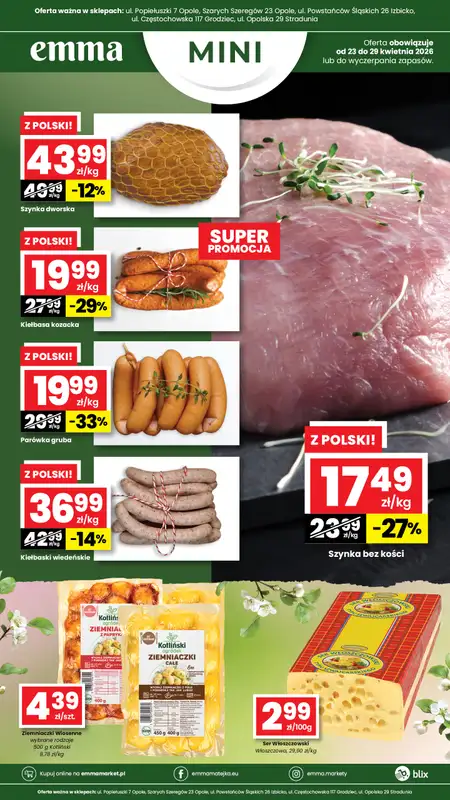 emma MARKET - gazetka promocyjna Plakaty promocyjne Emma Mini  
