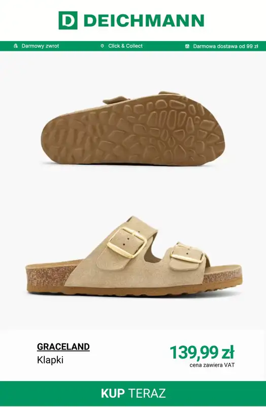 Deichmann - gazetka promocyjna Wygodne kapcie i klapki od czwartku 23.04  - strona 6