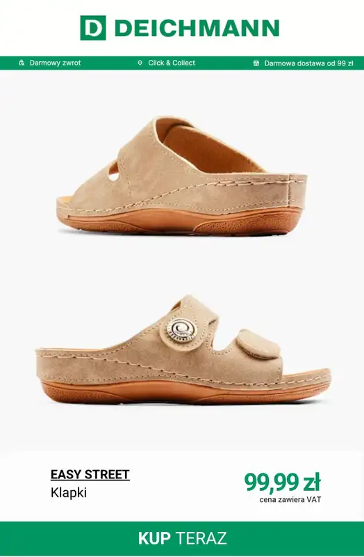 Deichmann - gazetka promocyjna Wygodne kapcie i klapki od czwartku 23.04  - strona 10
