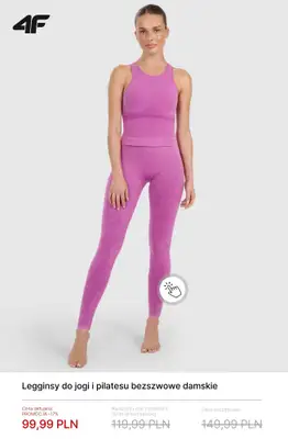 4F - gazetka promocyjna Ubrania do jogi i pilatesu do -30% od czwartku 23.04  - strona 10