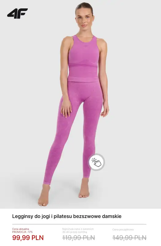 4F - gazetka promocyjna Ubrania do jogi i pilatesu do -30% od czwartku 23.04  - strona 10