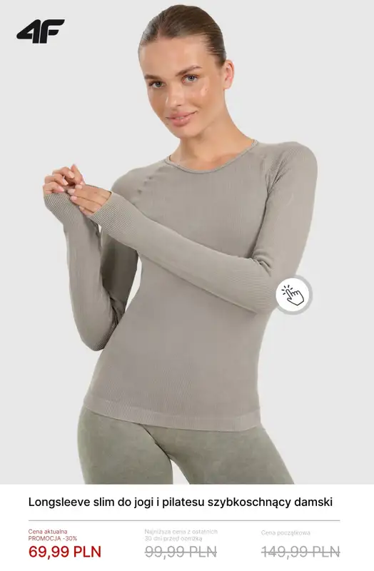 4F - gazetka promocyjna Ubrania do jogi i pilatesu do -30% od czwartku 23.04  - strona 4