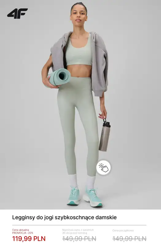 4F - gazetka promocyjna Ubrania do jogi i pilatesu do -30% od czwartku 23.04  - strona 7