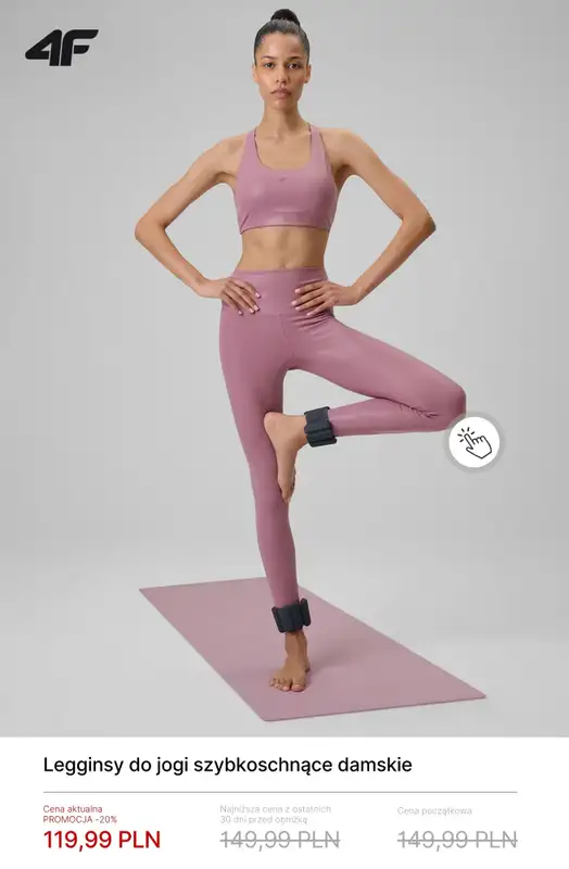 4F - gazetka promocyjna Ubrania do jogi i pilatesu do -30% od czwartku 23.04  - strona 3