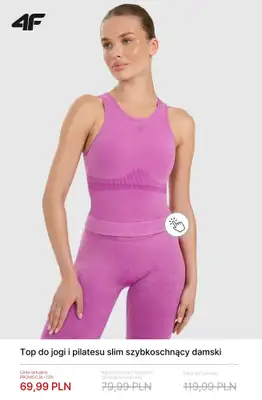 4F - gazetka promocyjna Ubrania do jogi i pilatesu do -30% od czwartku 23.04  - strona 9