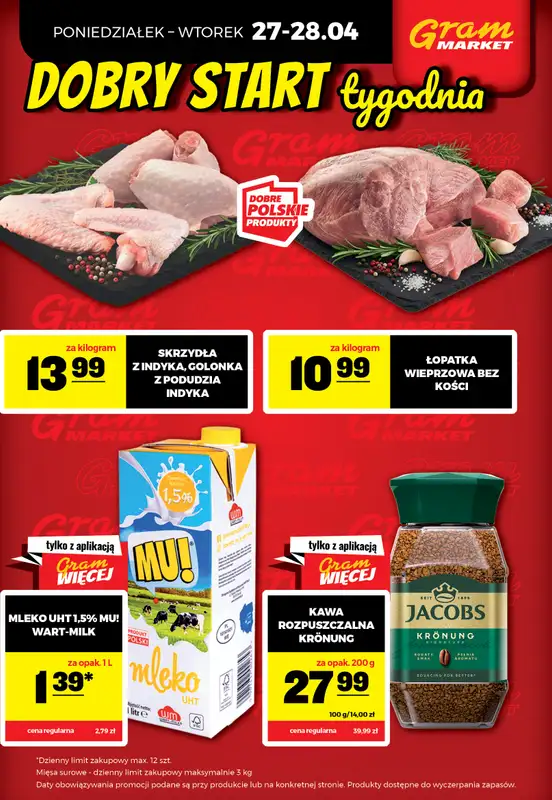 Gram Market - gazetka promocyjna Cały tydzień niskie ceny od piątku 24.04 do środy 29.04 - strona 4
