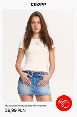 Prążkowana koszulka z letnim motywem