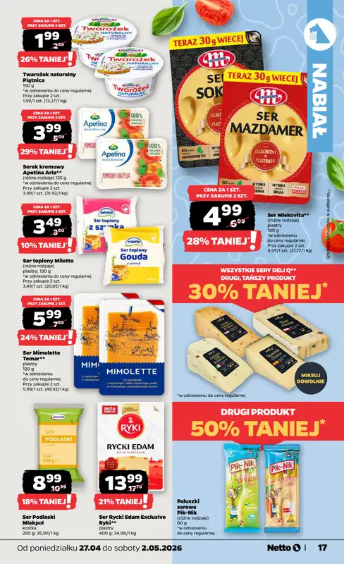 Netto - gazetka promocyjna Gazetka Spożywcza od poniedziałku 27.04 do soboty 02.05 - strona 17